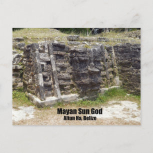 Mayan Sun God - Altun Ha, Belise Postcard