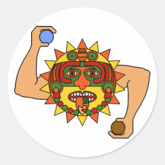Mayan Sun God - Kinich Ahua Classic Round Sticker