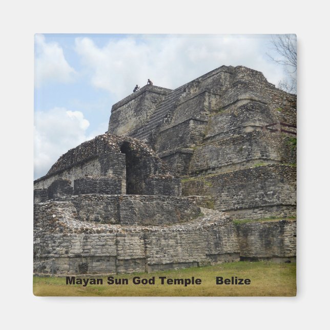 Mayan Sun God Temple, Belise Magnet (Front)
