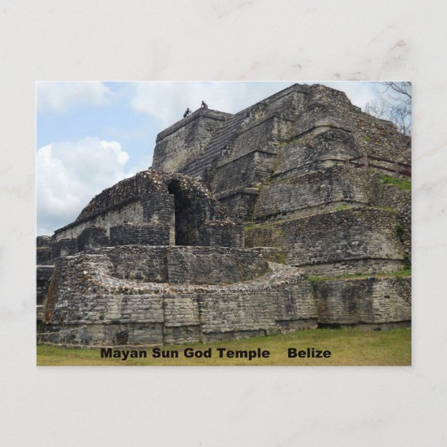 Mayan Sun God Temple, Belise Postcard (Front)