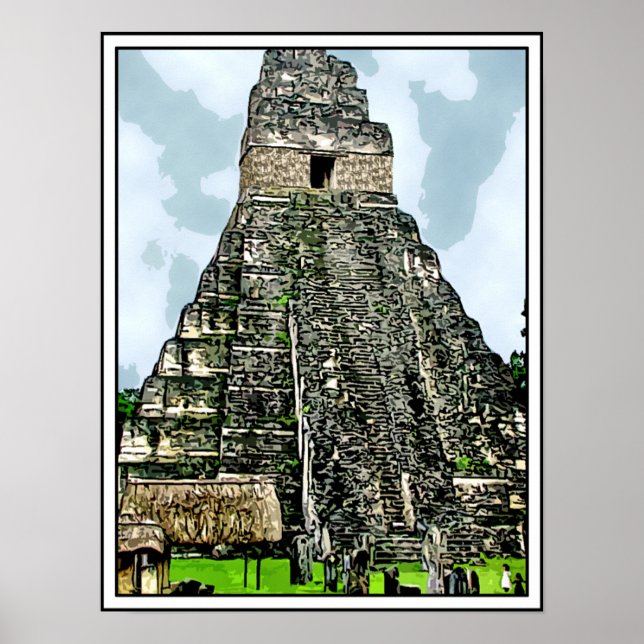Mayan Temple at Tikal, Guatemala Poster (Front)