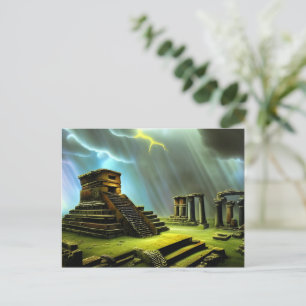 Mayan Temple Ruins Fantasy Art Postcard