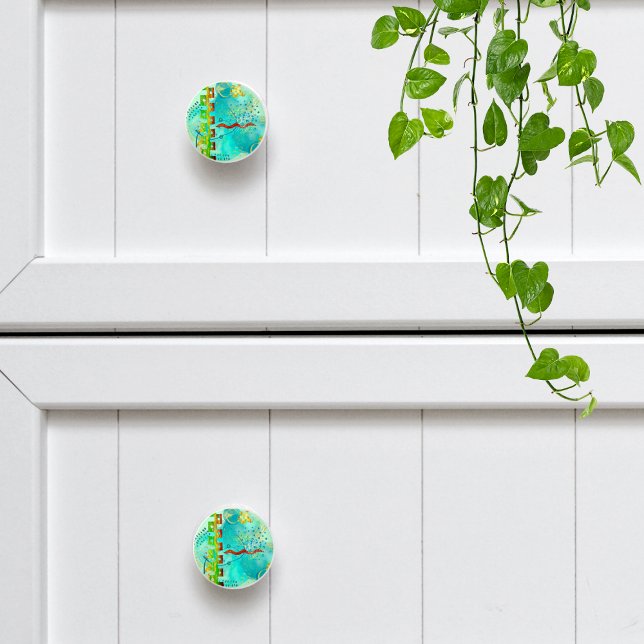 Mayan Turquoise & Golden Misty Sky Ceramic Knob (Creator Uploaded)