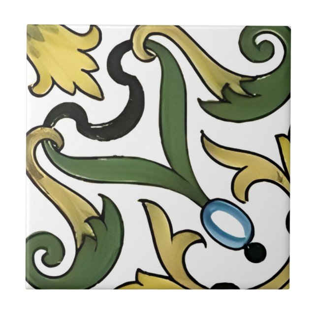 mayan yellow flower pattern tiles (Front)