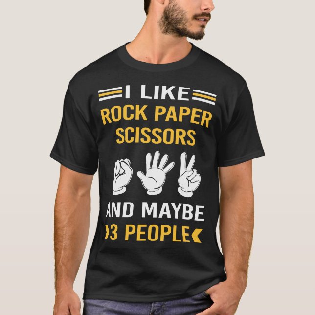 Maybe 3 People Rock Paper Scissors T-Shirt (Front)