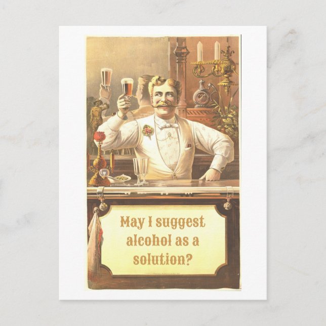 Maybe Drinking Would Help Funny Postcard (Front)