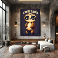 Maybe Later Sloth – Funny Cartoon Character Art