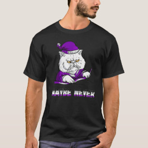 Maybe Never Asexuality Angry Cat Asexual Flag Ace  T-Shirt