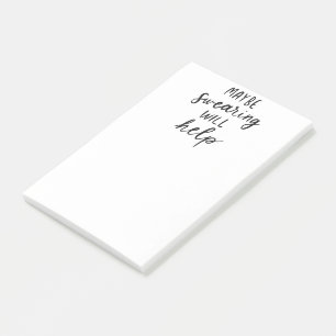 Maybe Swearing Will Help Funny Post-It Notepad