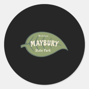 Maybury State Park Michigan Fall Leaves Vacation Classic Round Sticker