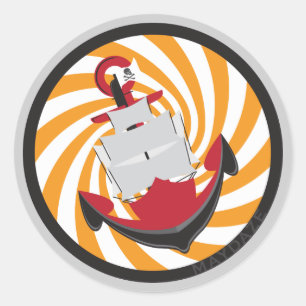 maydaze dizzy anchor classic round sticker