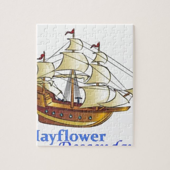 Mayflower Descendant Sailing Ship Anniversary Jigsaw Puzzle (Vertical)