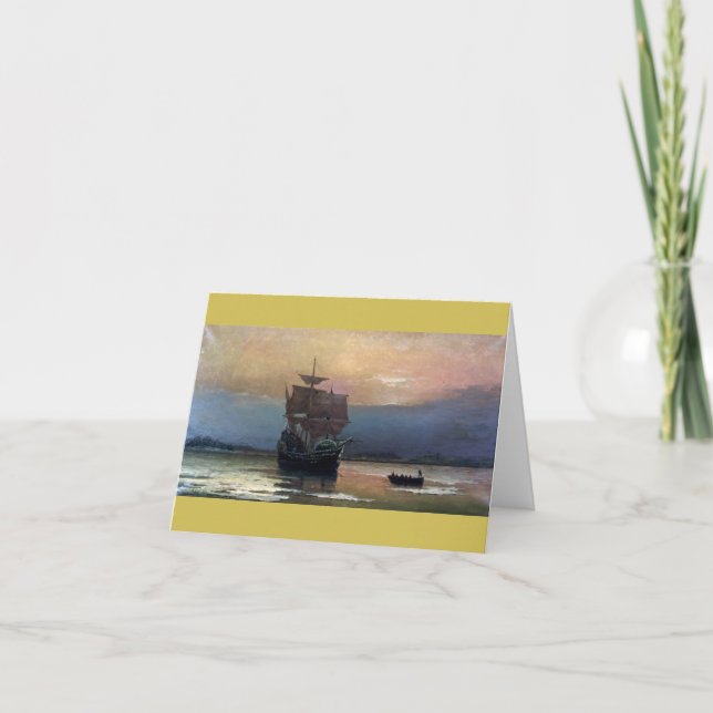 Mayflower in Plymouth by William F. Halsall 1882 Card (Front)