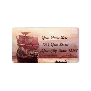 Mayflower in the Hudson Harbour Address Labels