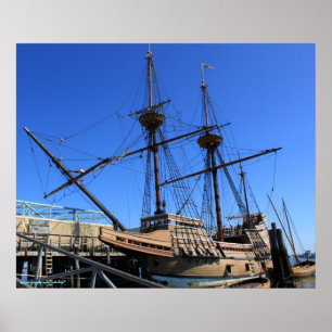Mayflower sailing ship photography poster