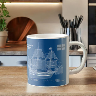 Mayflower - Ship Blueprint Plans ABD Coffee Mug