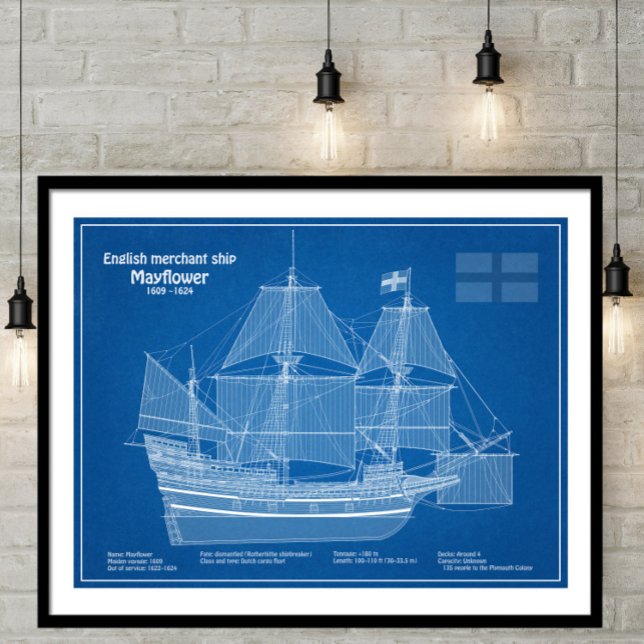 Mayflower - Ship Blueprint Plans ABD Poster (Creator Uploaded)