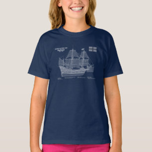 Mayflower - Ship Blueprint Plans ABD T-Shirt