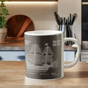 Mayflower - Ship Blueprint Plans PD Coffee Mug
