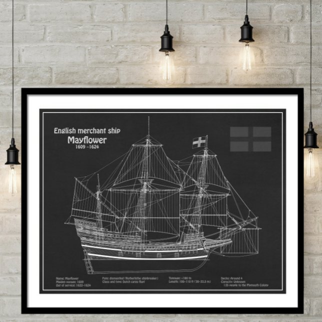 Mayflower - Ship Blueprint Plans PD Poster (Creator Uploaded)