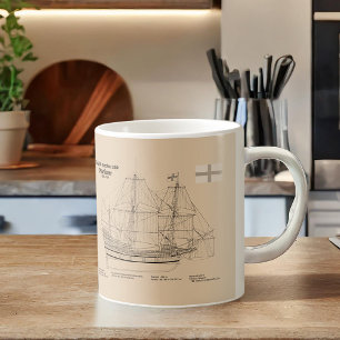Mayflower - Ship Blueprint Plans SD Coffee Mug