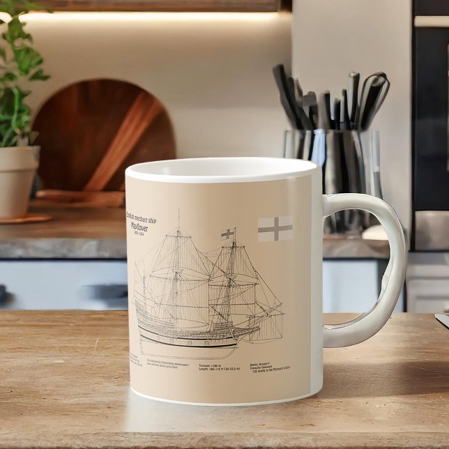 Mayflower - Ship Blueprint Plans SD Coffee Mug (Creator Uploaded)