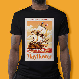 Mayflower Ship Vintage English Carrack Poster Art T-Shirt