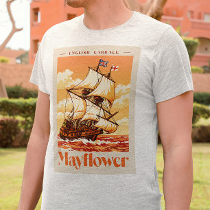 Mayflower Ship Vintage English Carrack Poster Art T-Shirt