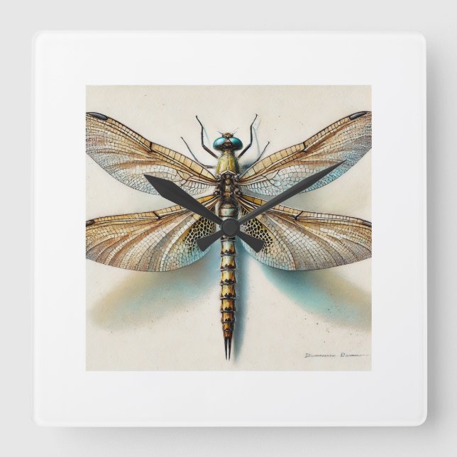 Mayfly Ephemera 071124IREF227 - Watercolor Square Wall Clock (Front)