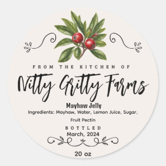 Mayhaw Jam Jelly preserve Custom Canning Label