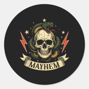 Mayhem Son Daughter Funny Matching Family Classic Round Sticker