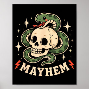 Mayhem Son Daughter Funny Matching Family Kids Poster