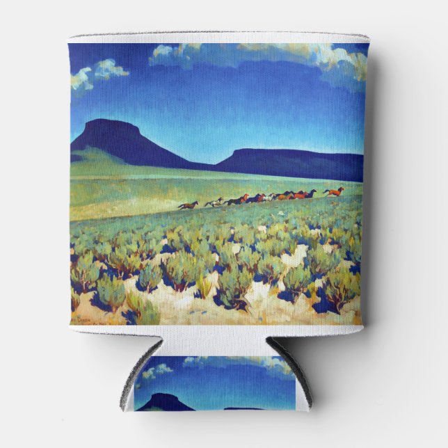 Maynard Dixon Wild Horse Country Can Cooler (Front)
