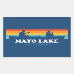 Mayo Lake North Carolina Canoe Rectangular Sticker