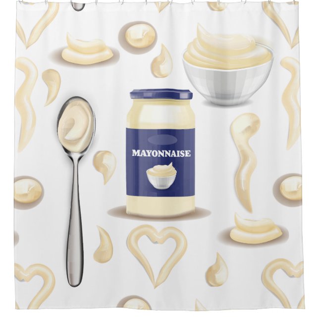 mayo mayonnaise condiment creamy spread sauce  shower curtain (Front)