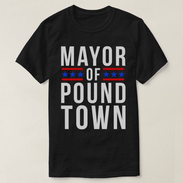 Mayor of Pound Town Population You Funny Poundtown T-Shirt (Design Front)