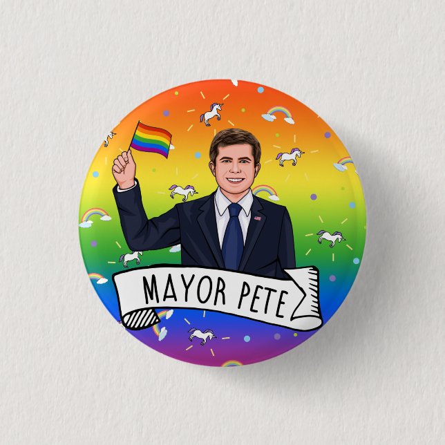 Mayor Pete Pride 3 Cm Round Badge (Front)