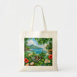 Mayotte Tropical Lagoon Lemur Sea Turtle Tote Bag