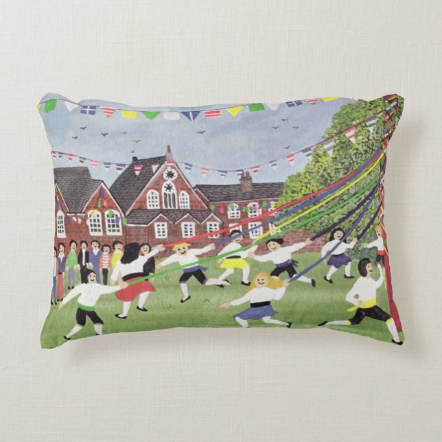 Maypole Dancing 1991 Decorative Cushion (Front)