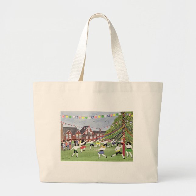 Maypole Dancing 1991 Large Tote Bag (Front)