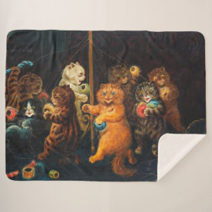 Maypole Louis Wain Sherpa Blanket