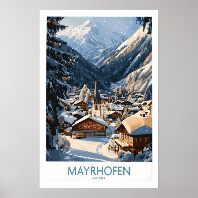 Mayrhofen Ski Wall Art Poster 1 (Front)