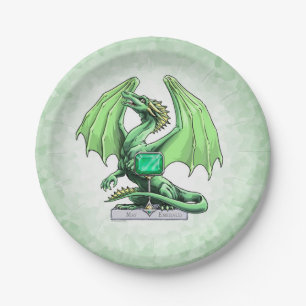 May's Birthstone Dragon: Emerald Paper Plate