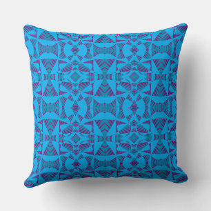 Maz Abstract Zebra Mosaic - Blue Purple Cushion