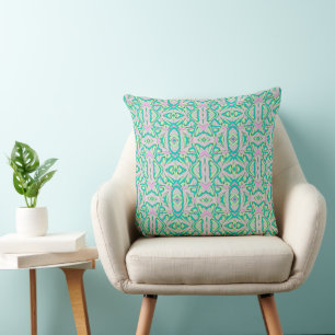 Maz Diamond Neuro Art - Green Turquoise Pink Cushion