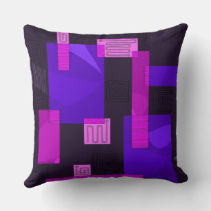 Maz Egyptian Collage - Fuchsia Pink Purple Cushion