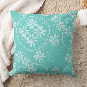 Maz Floral Bubbles Polka Dot Light Teal Cushion
