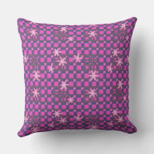 Maz Floral Square Conundrum - Fuchsia Navy Cushion