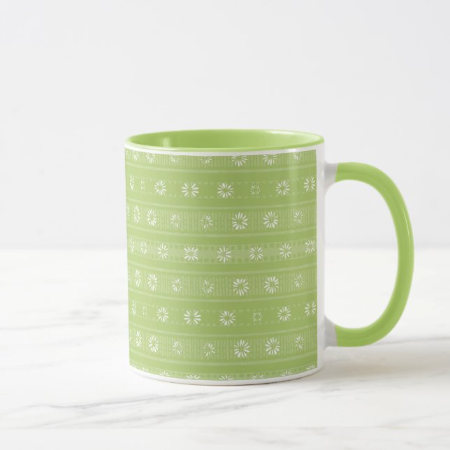 MAZ Floral Striped Ribbed Knitting Pattern 009 Mug (Right)
