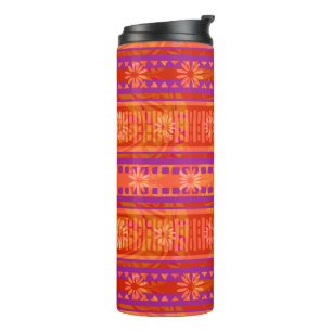 MAZ Floral Striped Ribbed Knitting Pattern 245 Thermal Tumbler